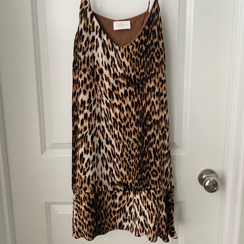 Leopard print slip dress